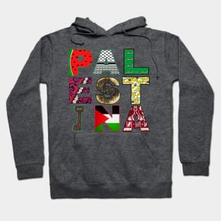 PALESTINA - Palestine Symbols - Back Hoodie